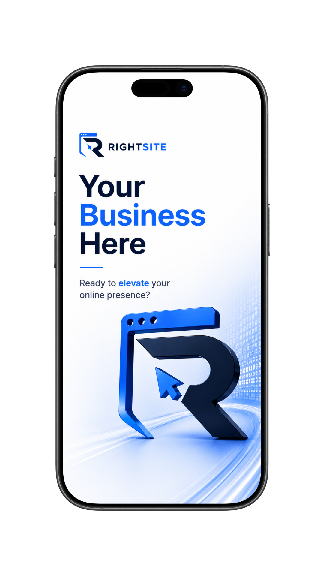 RightSite website shown on a phone